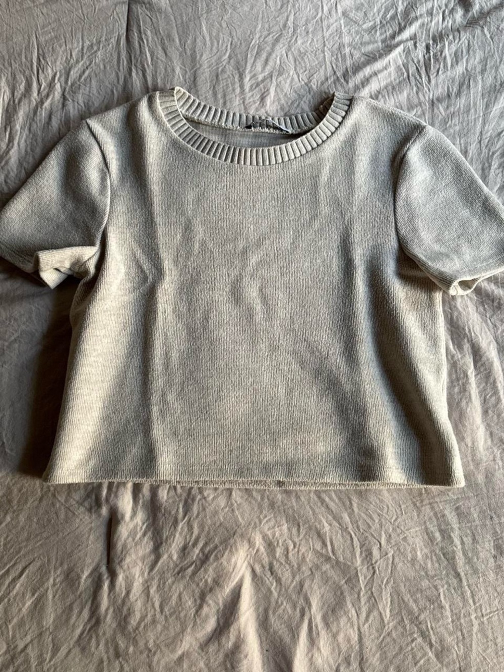 Zara Women’s Cream Short-Sleeve Knit Sweater